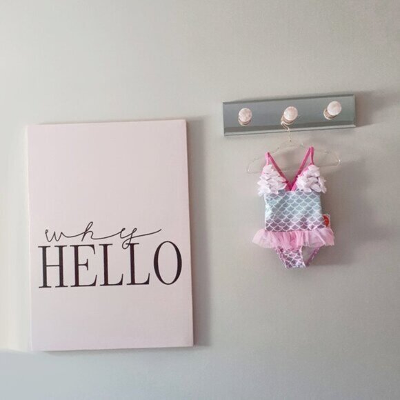 NWT Floatimini Mermaid Petal pink & blue ruffle one piece swimsuit - Picture 10 of 11